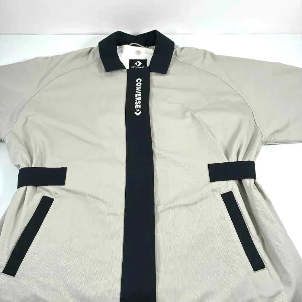 Converse Women's Tan with Black Trim 3-in-1 Adjustable Trench Coat - Size XL